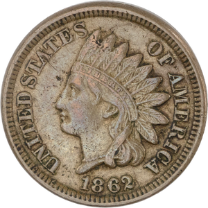 1862 Indian Head Cent, Variety 2 Main Image
