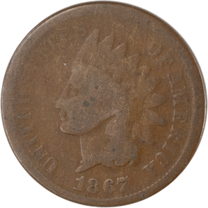 1867 Indian Head Cent, Variety 3 Main Image