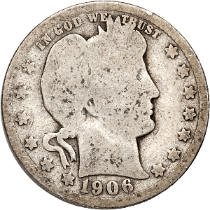 1906-D Barber Silver Quarter CIRC Main Image