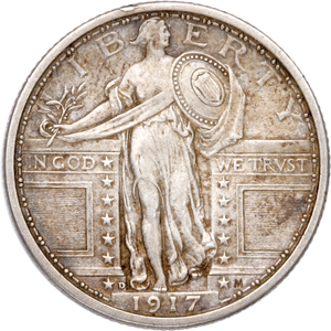 1917-D Standing Liberty Quarter, Type 1 XF Main Image