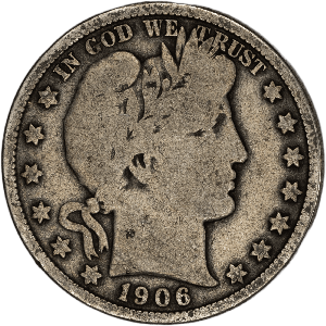 1906 Barber Half Dollar VG Main Image