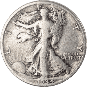 1934-S Liberty Walking Silver Half Dollar Main Image