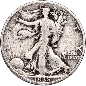 1935 Liberty Walking Silver Half Dollar Main Image