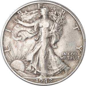 1942-D Liberty Walking Half Dollar VF Main Image