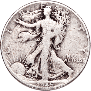 1945 Liberty Walking Silver Half Dollar Main Image