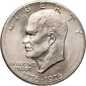 1976 Eisenhower Dollar, Copper-Nickel Clad, Variety 2 Main Image