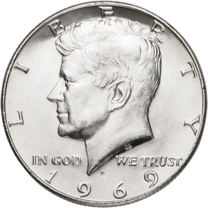 1969-D Kennedy Half Dollar MS60 Main Image