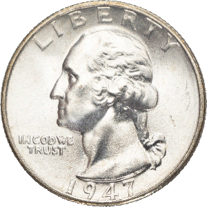1947-S Washington Silver Quarter MS64 Main Image