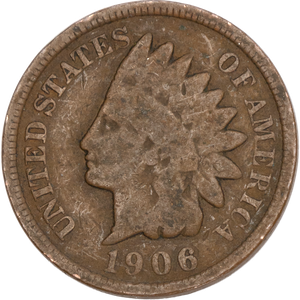 1906 Indian Head Cent, Variety 3, Bronze G Main Image
