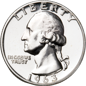 1963 Washington Silver Quarter PR63 Main Image