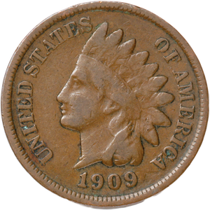 1909 Indian Head Cent, Variety 3, Bronze G Main Image
