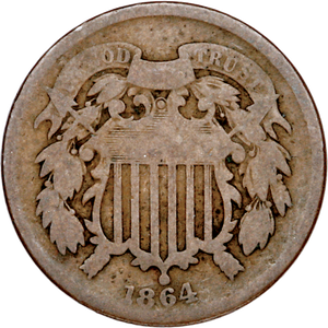 Two Cent Piece - Large Motto - 1864 CIRC Main Image