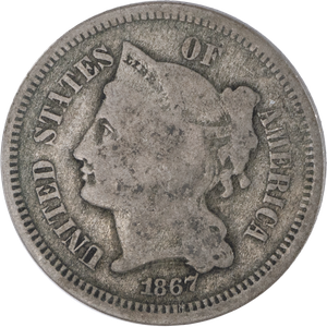 Three Cent - Three Cent Nickel - 1867 G Main Image