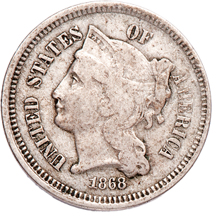 Three Cent - Three Cent Nickel - 1868 CIRC Main Image