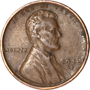 1938-D Lincoln Head Cent CIRC Main Image