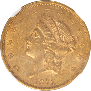 1852 Liberty Head Gold $20 Double Eagle NGC A55+ Main Image