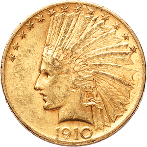 1910 Indian Head $10 Gold AU50 Main Image