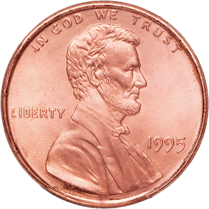 1995 Lincoln Head Cent, Doubled Die Obverse Red Main Image