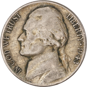 1943-P Jefferson Wartime Silver Alloy Nickel Main Image