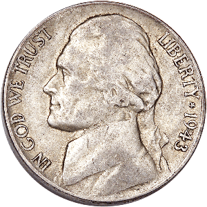 1943-S Jefferson Wartime Silver Alloy Nickel Main Image