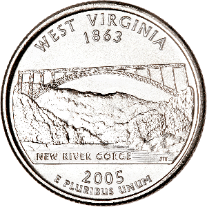 2005-P West Virginia Statehood Quarter Main Image