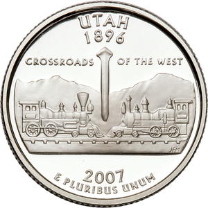 2007-S 90% Silver Utah Statehood Quarter Main Image