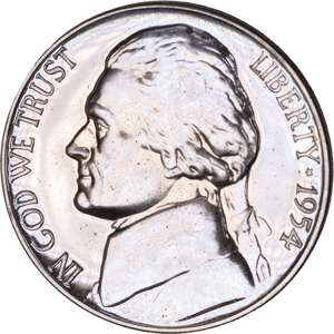 1954 Jefferson Nickel Proof PR63 Main Image