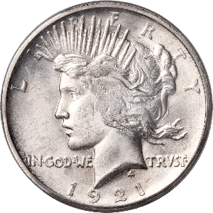 1921 High Relief Peace Silver Dollar Main Image