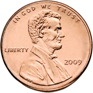 2009 Lincoln Formative Years Cent, Uncirculated, MS60 Main Image