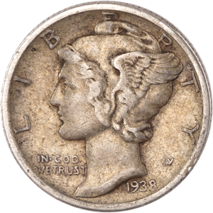 1938-S Mercury Dime F Main Image