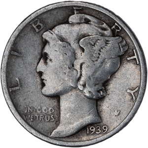 1939 Mercury Dime Main Image