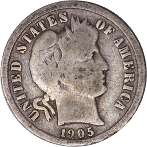 1905-S Barber Silver Dime G Main Image
