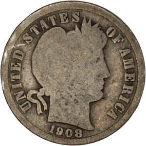 1908 Barber Silver Dime CIRC Main Image