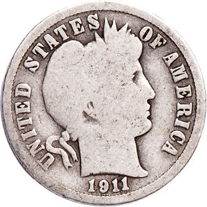 1911-D Barber Silver Dime XF#2 Main Image