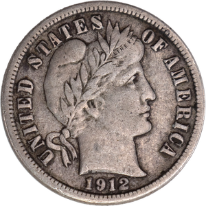 1912-D Barber Silver Dime VF Main Image