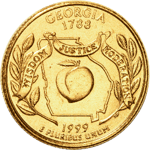 1999 Gold-Plated Georgia Quarter Main Image