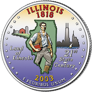 2003 Colorized Illinois Statehood Quarter Main Image