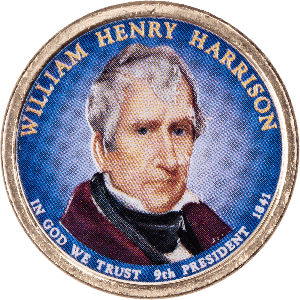 2009 Colorized William Henry Harrison Presidential Dollar Main Image