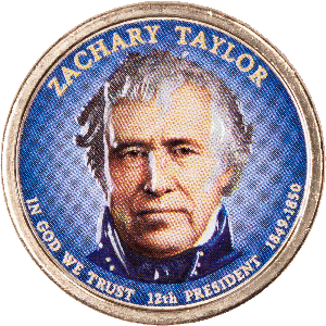 2009 Colorized Zachary Taylor Presidential Dollar Main Image