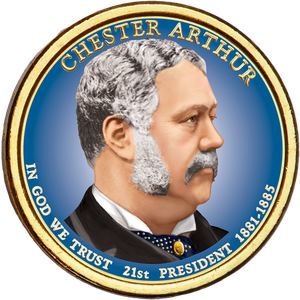 2012 Colorized Chester A. Arthur Presidential Dollar Main Image