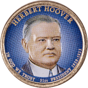 2014 Colorized Herbert Hoover Presidential Dollar Main Image