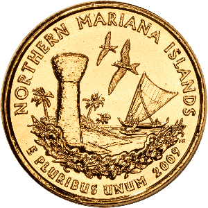 2009 Gold-Plated Northern Mariana Islands Territories Quarter Main Image