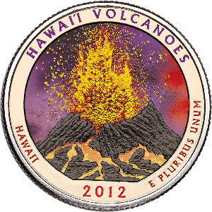 2012 Colorized Hawai'i Volcanoes National Park Quarter Main Image