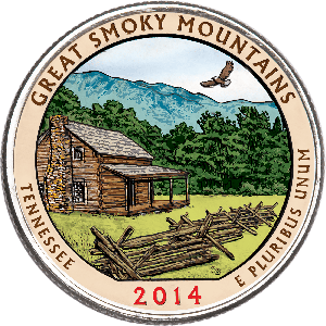 2014 Colorized Great Smoky Mountains National Park Quarter Main Image