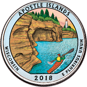 2018 Colorized Apostle Islands National Lakeshore Quarter Main Image