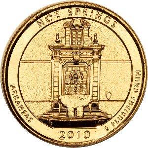 2010 Gold-Plated Hot Springs National Park Quarter Main Image