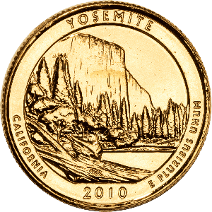 2010 Gold-Plated Yosemite National Park Quarter Main Image