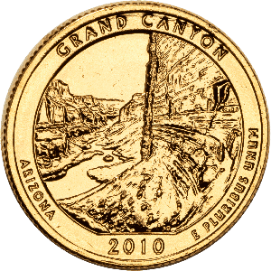 2010 Gold-Plated Grand Canyon National Park Quarter Main Image