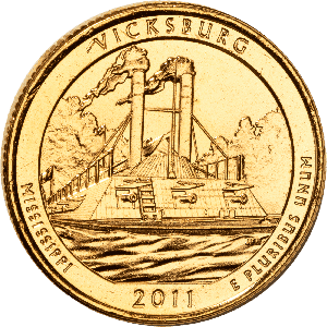 2011 Gold-Plated Vicksburg National Park Quarter Main Image