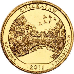 2011 Gold-Plated Chickasaw National Park Quarter Main Image